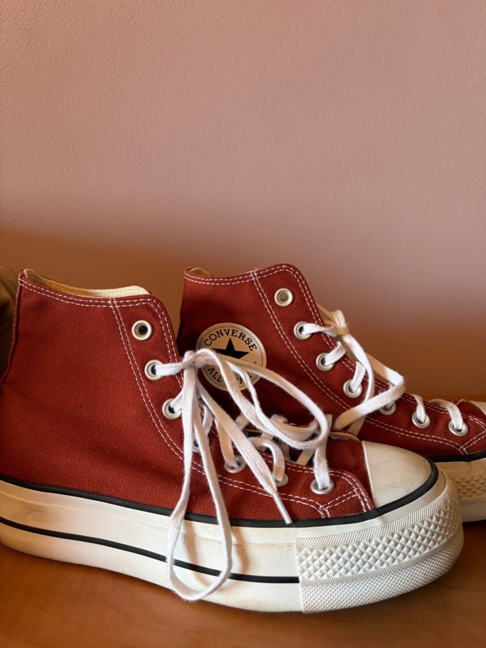 Converse Women's High Top Sneakers in Rust Red - Picture 3 of 3